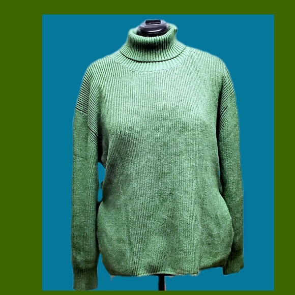 Plus Size Avacado Turtleneck with Split Sides  Plus Size - Picture 6 of 13